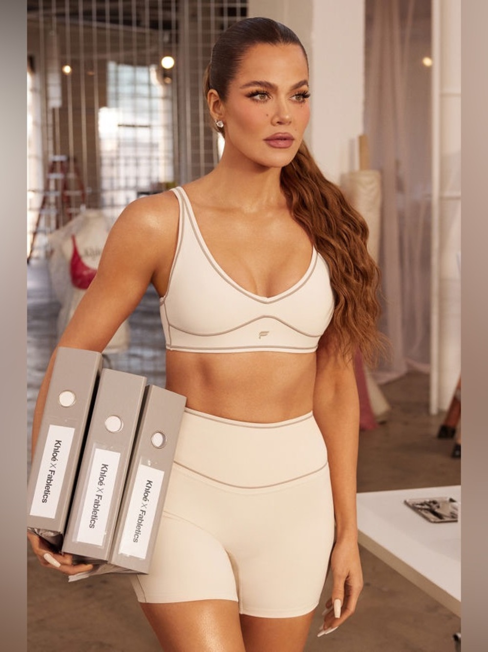 Fabletics Khloe PureLuxe Longline Low Impact Contrast Bra athletic Pilates